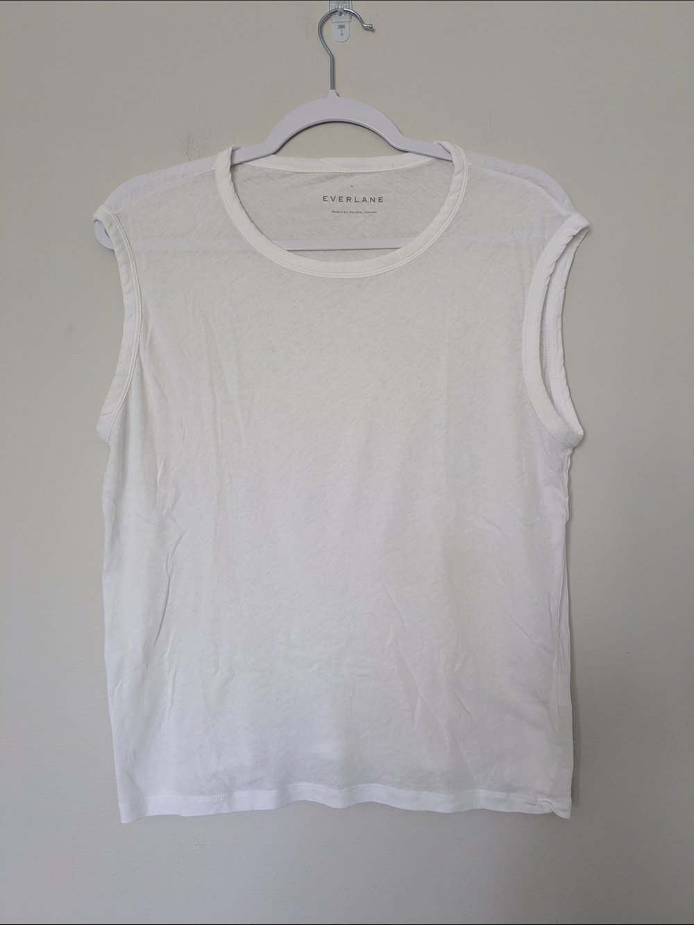 Everlane White The Air Muscle Tank Sz M